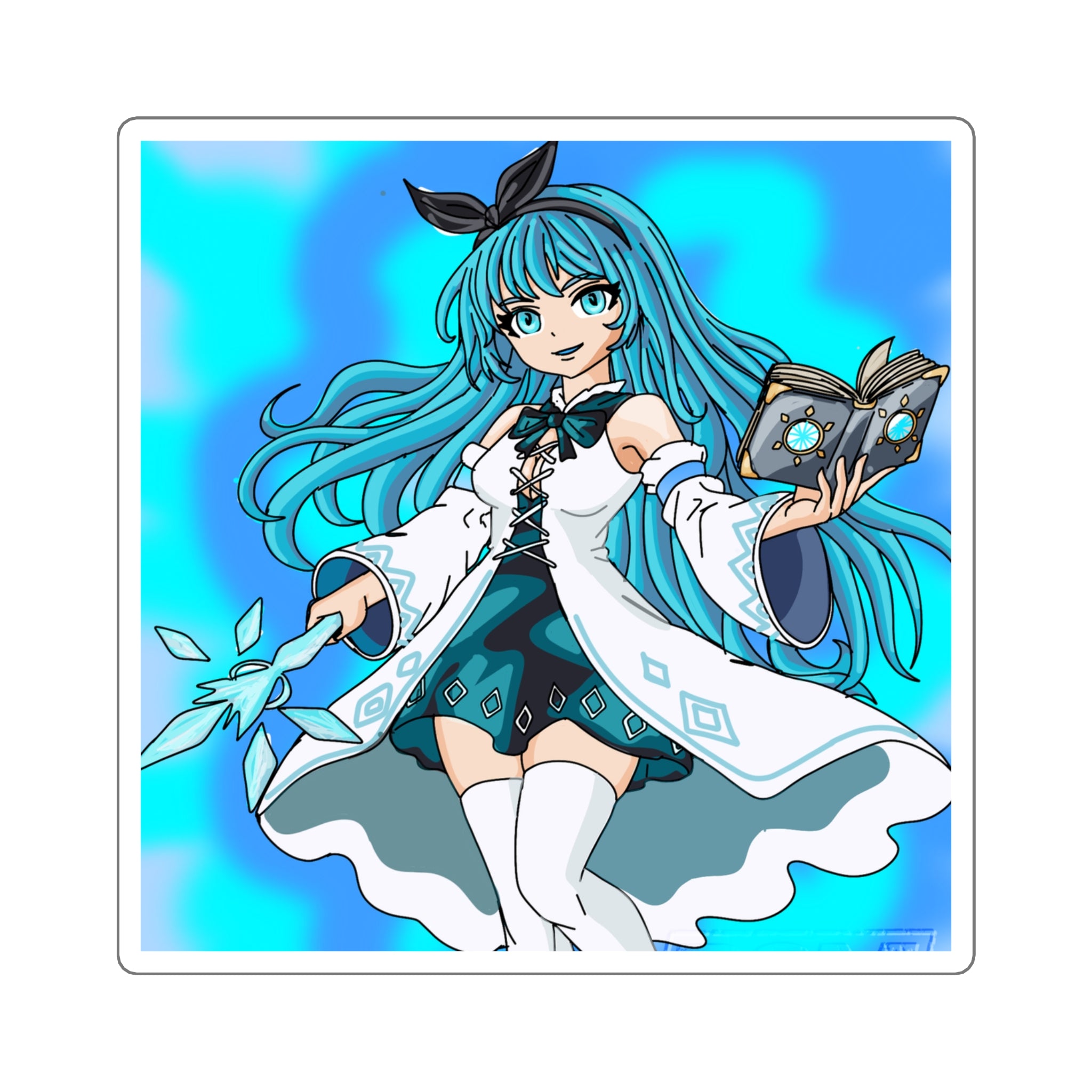 Ice Lightning Mage | Square Stickers | Multiple Sizes | Art By: Death2Myself